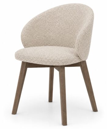 Aura Upholstered Dining Armchair Cremona Fabric & Custom Legs