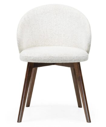 Aura Upholstered Dining Armchair Cremona Fabric & Custom Legs