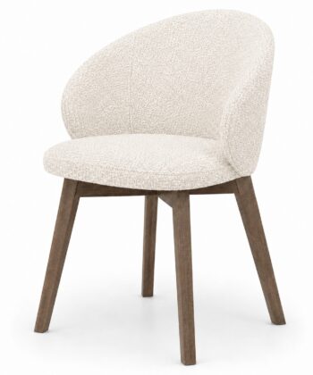 Aura Upholstered Dining Armchair Cremona Fabric & Custom Legs
