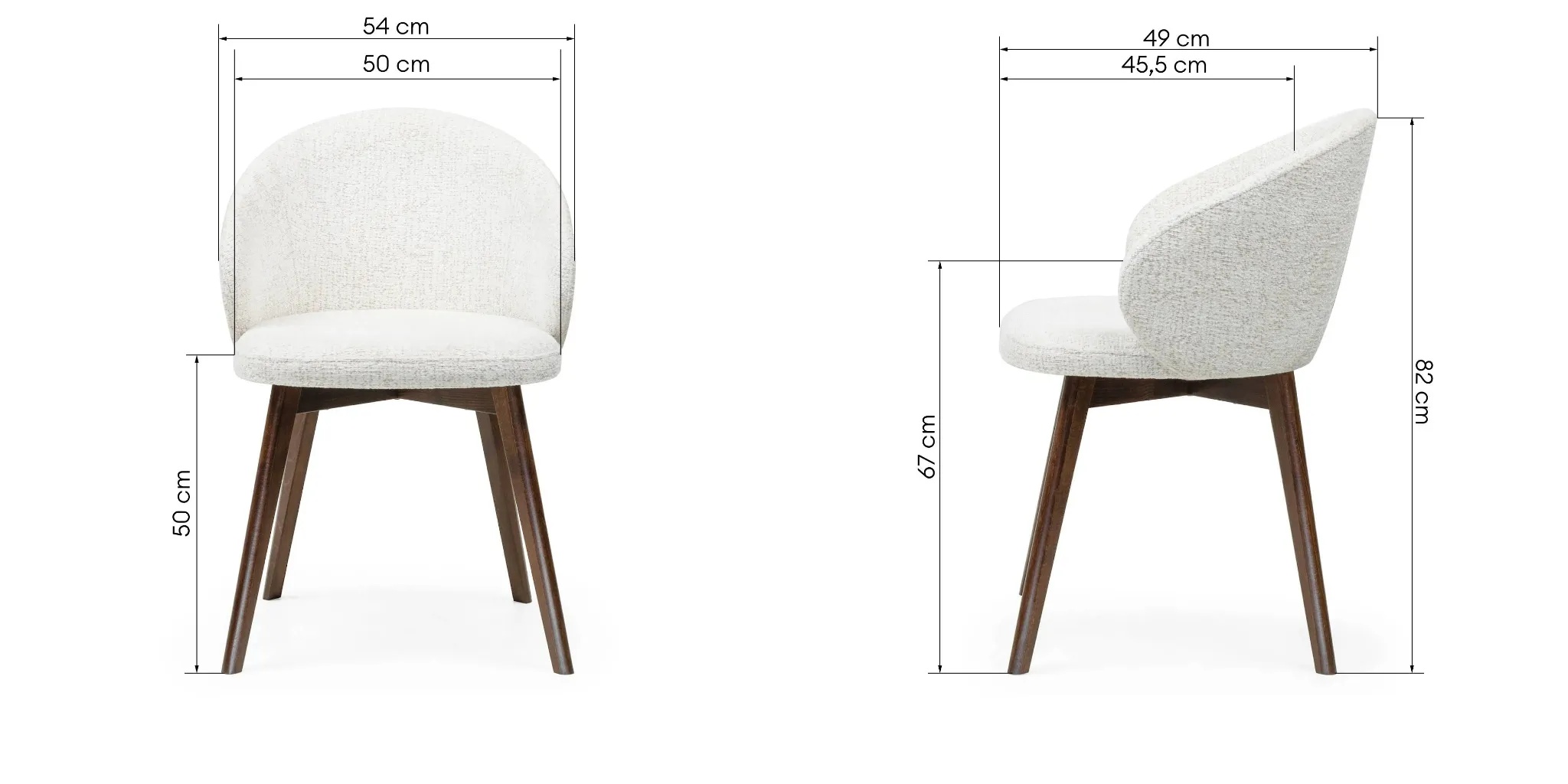 Aura Upholstered Dining Armchair Cremona Fabric & Custom Legs