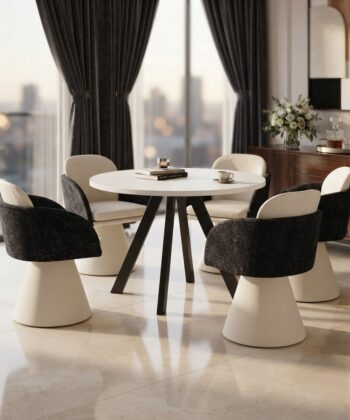 Florina Designer Sculptural Armchair – Modern Lounge & Swivel Accent Seat