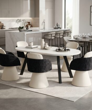 Florina Designer Sculptural Armchair – Modern Lounge & Swivel Accent Seat