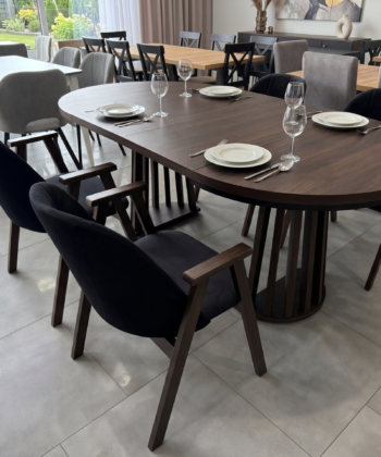 Tovo Dark Walnut Extendable Round Table 100–180cm