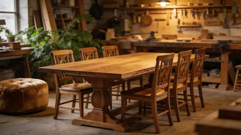 Handcrafted dining table in Dublin showcasing artisanal woodwork and local design