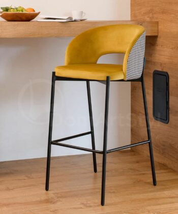 Ina Modern Fabric Bar Stool – Ergonomic Kitchen Island Counter Stool