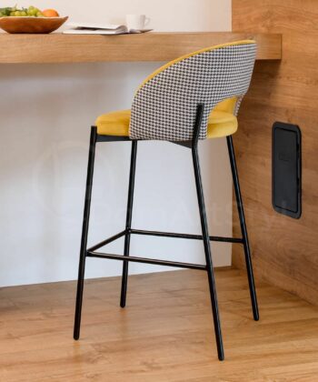 Ina Modern Fabric Bar Stool – Ergonomic Kitchen Island Counter Stool