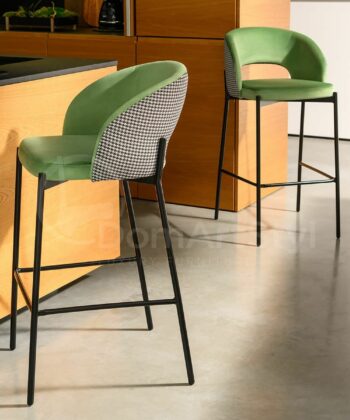 Ina Modern Fabric Bar Stool – Ergonomic Kitchen Island Counter Stool