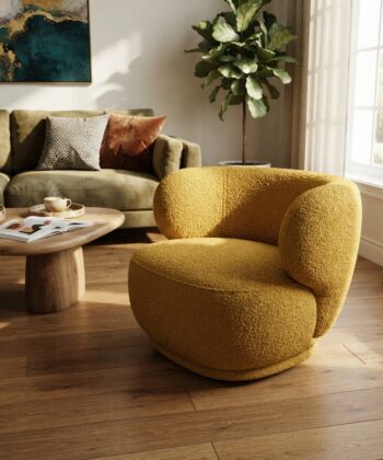 Julia Premium Modern Upholstered Lounge Chair – Deep Accent Armchair with Ergonomic Backrest