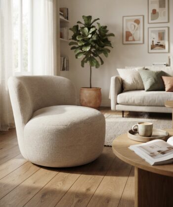 Kleo Premium Modern Upholstered Lounge Chair – Spacious Accent Armchair with Ergonomic Backrest