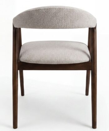 Lagos Premium Ash Wood Dining Chair – Handcrafted Armchair in Chenille Fabric