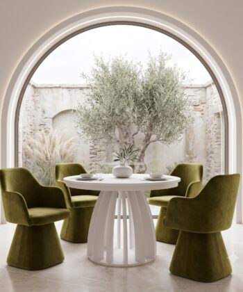 Mils Velvet Lounge Chair – Luxury Architectural Armchair | PouffeLOVE
