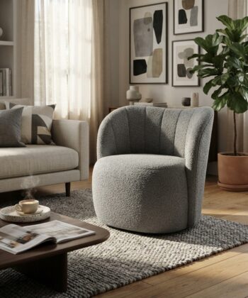 Nicole Premium Modern Upholstered Lounge Chair – Elegant Armchair with Comfortable Armrests