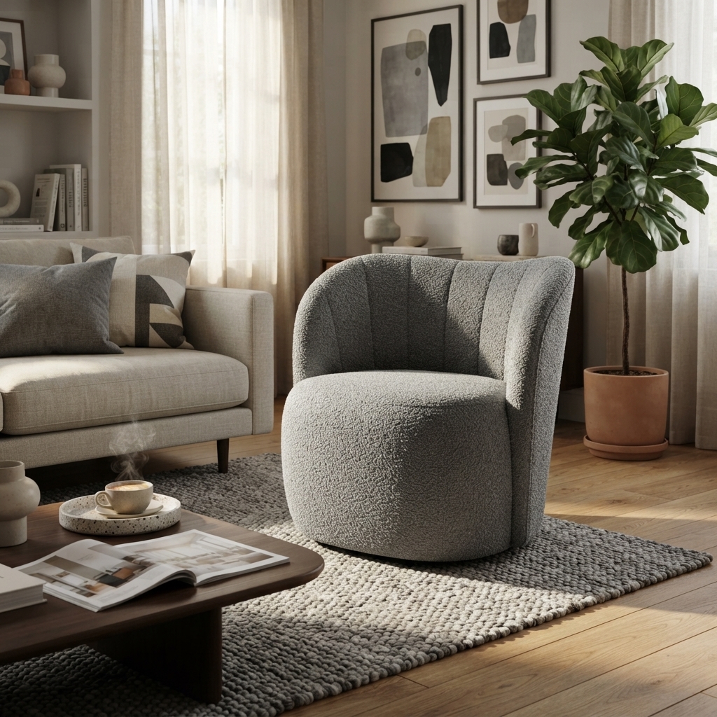 Nicole Premium Modern Upholstered Lounge Chair – Elegant Armchair with Comfortable Armrests