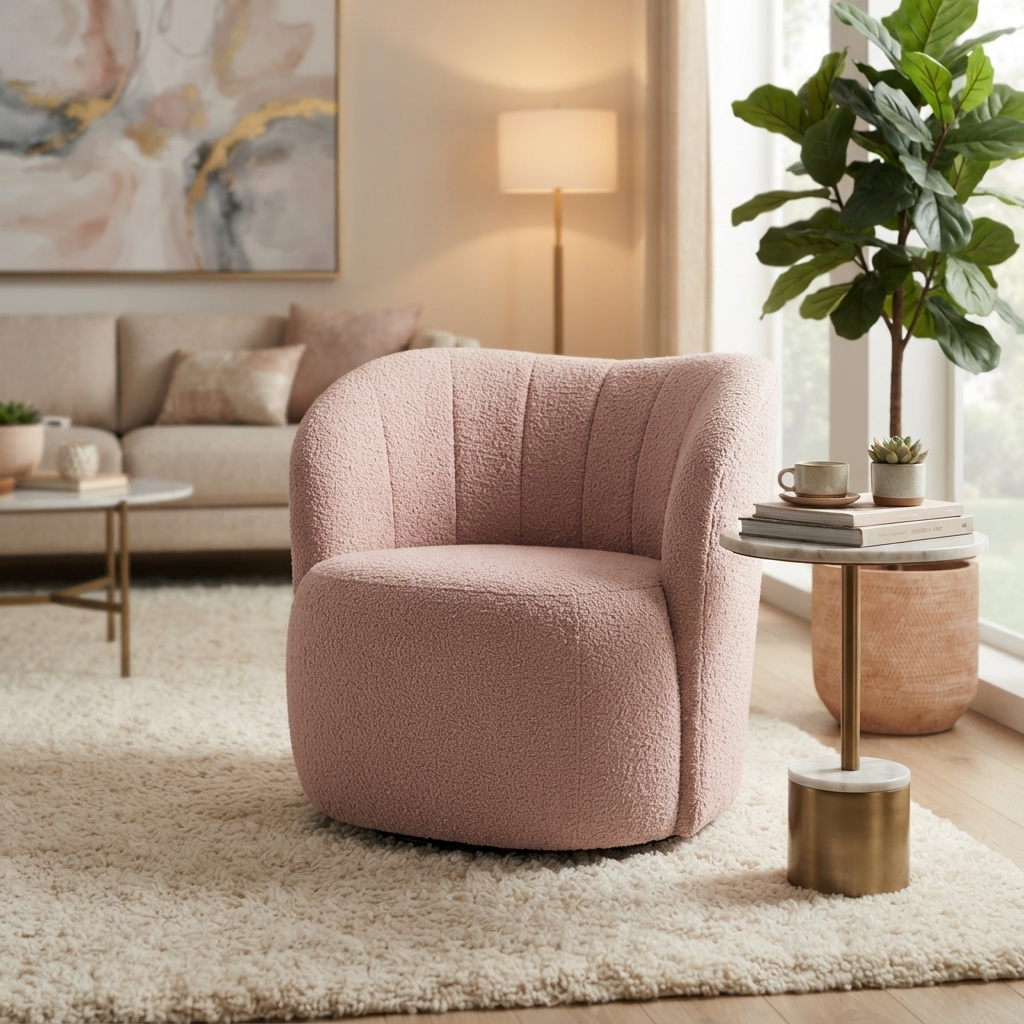 Nicole Premium Modern Upholstered Lounge Chair – Elegant Armchair with Comfortable Armrests
