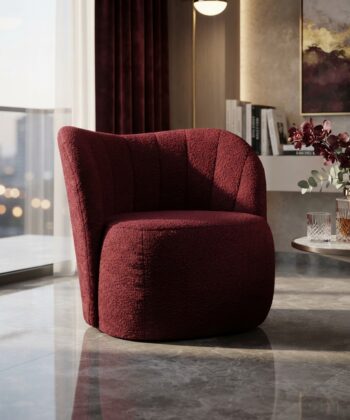 Nicole Premium Modern Upholstered Lounge Chair – Elegant Armchair with Comfortable Armrests