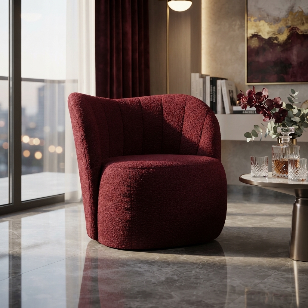Nicole Premium Modern Upholstered Lounge Chair – Elegant Armchair with Comfortable Armrests