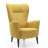 Previous Modern Wingback Armchair with cozy Scandinavian lounge seating and luxurious earthy velvet upholstery.