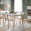 Primo Pst140 Extendable Dining Table 140-180x80 cm Matt White / Riviera Oak
