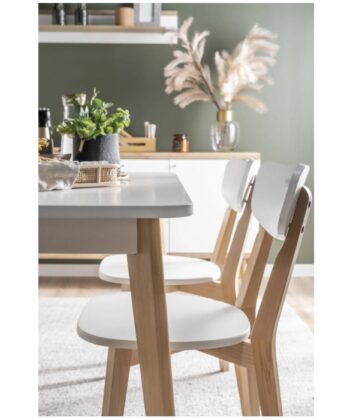 Primo Pst140 Extendable Dining Table 140-180×80 cm Matt White / Riviera Oak