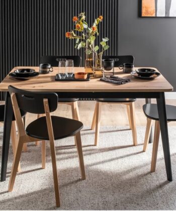 Primo Pst140 Extendable Dining Table 140-180×80 cm Matt White / Riviera Oak