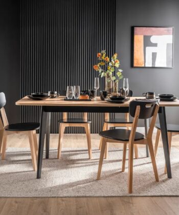 Primo Pst140 Extendable Dining Table 140-180×80 cm Matt White / Riviera Oak