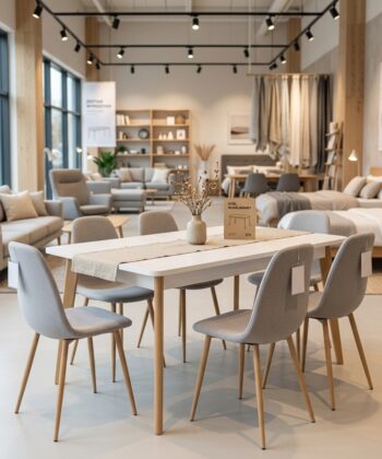 Primo Pst140 Extendable Dining Table 140-180x80 cm Matt White / Riviera Oak