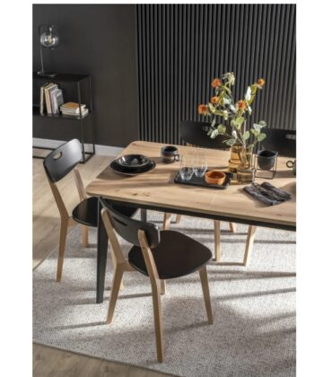Primo Pst140 Extendable Dining Table 140-180×80 cm Matt White / Riviera Oak