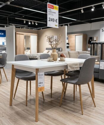 Primo Pst140 Extendable Dining Table 140-180x80 cm Matt White / Riviera Oak