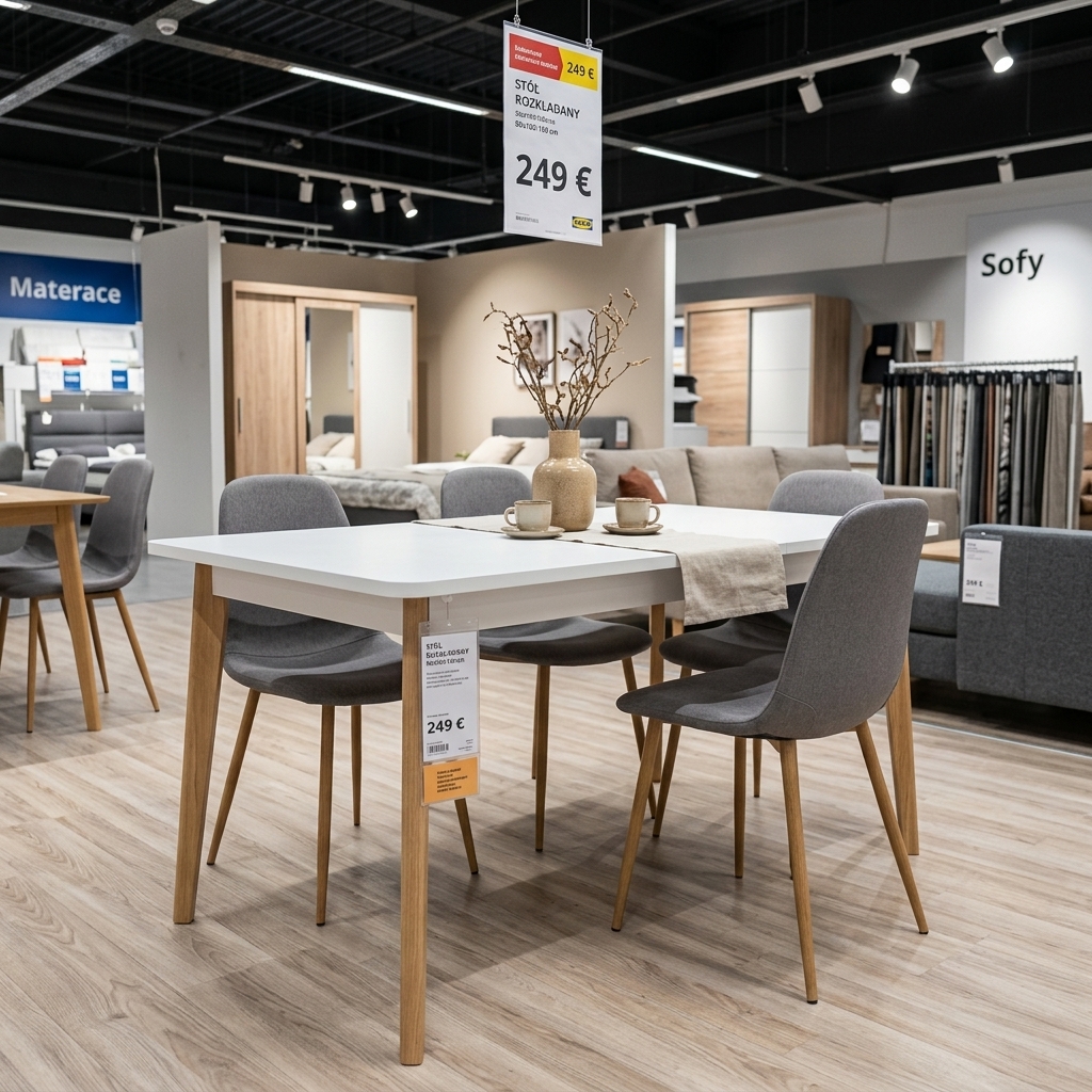 Primo Pst140 Extendable Dining Table 140-180x80 cm Matt White / Riviera Oak