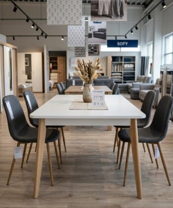 Primo Pst140 Extendable Dining Table 140-180x80 cm Matt White / Riviera Oak