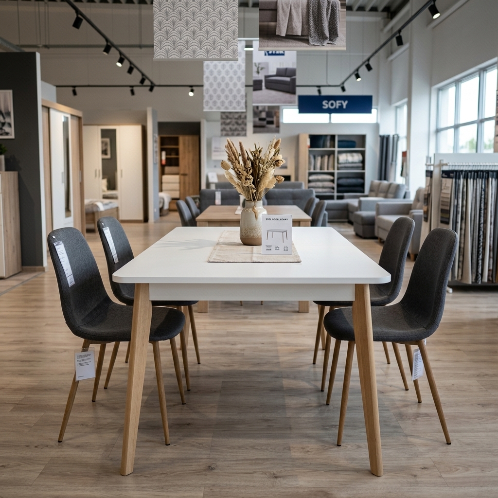 Primo Pst140 Extendable Dining Table 140-180x80 cm Matt White / Riviera Oak