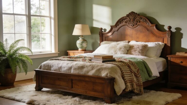 Queen size bed in a cozy Irish interior, showcasing craftsmanship and comfort