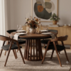 Tovo Dark Walnut Extendable Round Table 100&ndash;180cm