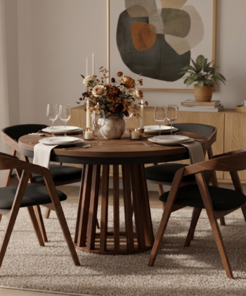 Tovo Dark Walnut Extendable Round Table 100–180cm