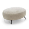 Verona Luxury Oval Pouffe &ndash; Large Boucl&eacute; Living Room Ottoman 100x80cm