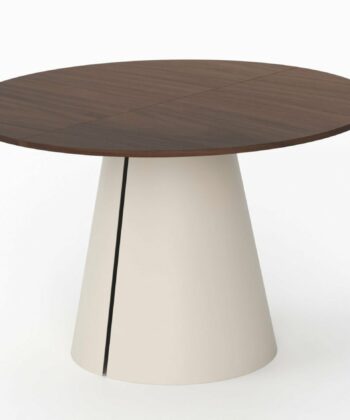 Avalon Round Extendable Dining Table (Ø 100cm & Ø 120cm | Laminate, Oak Sawn Veneer, Sintered Stone)