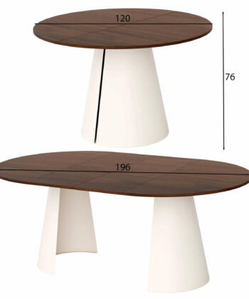 Avalon Round Extendable Dining Table (Ø 100cm & Ø 120cm | Laminate, Oak Sawn Veneer, Sintered Stone)