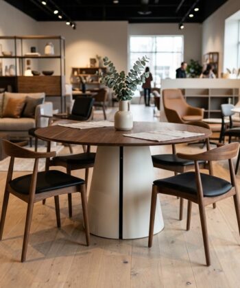 Avalon Round Extendable Dining Table (Ø 100cm & Ø 120cm | Laminate, Oak Sawn Veneer, Sintered Stone)