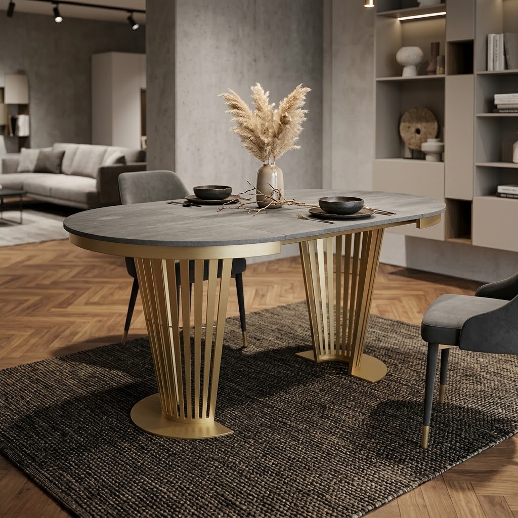 Aura Round Extendable Dining Table (Ø 100cm & Ø 120cm | Standard & Premium EGGER® Laminates)