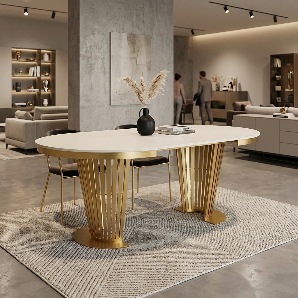 Aura Round Extendable Dining Table (Ø 100cm & Ø 120cm | Standard & Premium EGGER® Laminates)