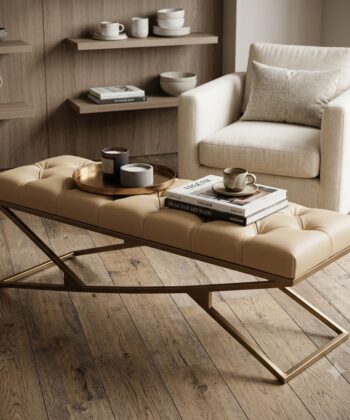Metal Framed Bench Double-X-Style