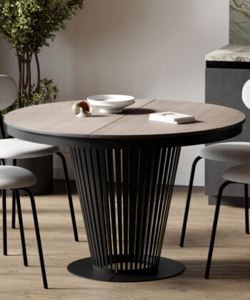 Aura Round Extendable Dining Table (Ø 100cm & Ø 120cm | Standard & Premium EGGER® Laminates)