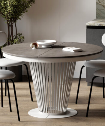 Aura Round Extendable Dining Table (Ø 100cm & Ø 120cm | Standard & Premium EGGER® Laminates)