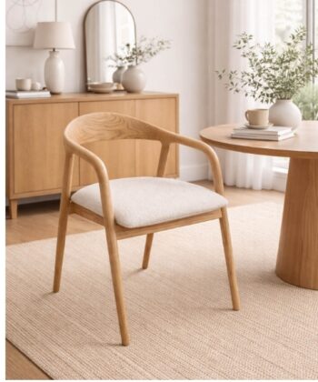 Kora Solid European Ash Armchair – Custom Wood Stains & Upholstery