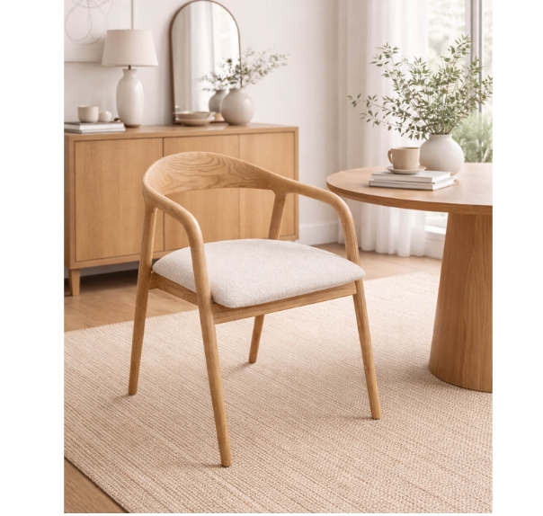 Kora Solid European Ash Armchair – Custom Wood Stains & Upholstery