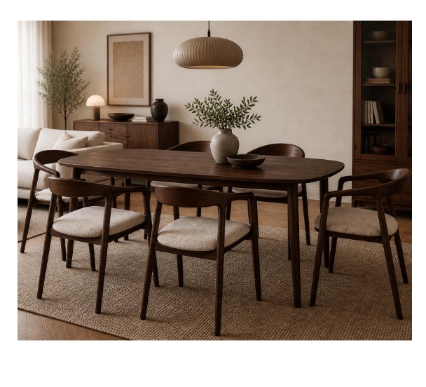 Solis Solid European Ash Armchair – Lagos Walnut Finish