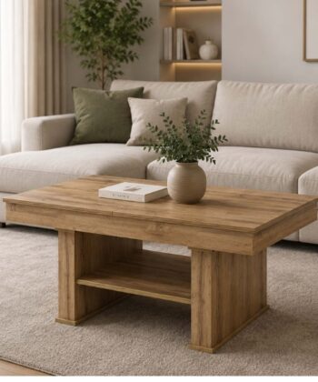 Varis Lift-Top Extendable Coffee Table &ndash; Wotan Oak Finish