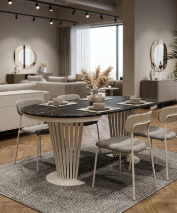Aura Round Extendable Dining Table (Ø 100cm & Ø 120cm | Standard & Premium EGGER® Laminates)