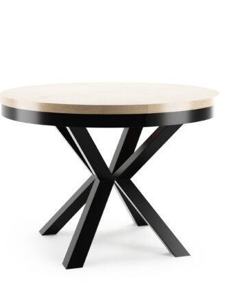 OSLO Round Industrial Extendable Dining Table (Ø100cm to 176cm & Ø120cm to 196cm | Substantial 36mm Top & 60×20mm Steel Subframe)