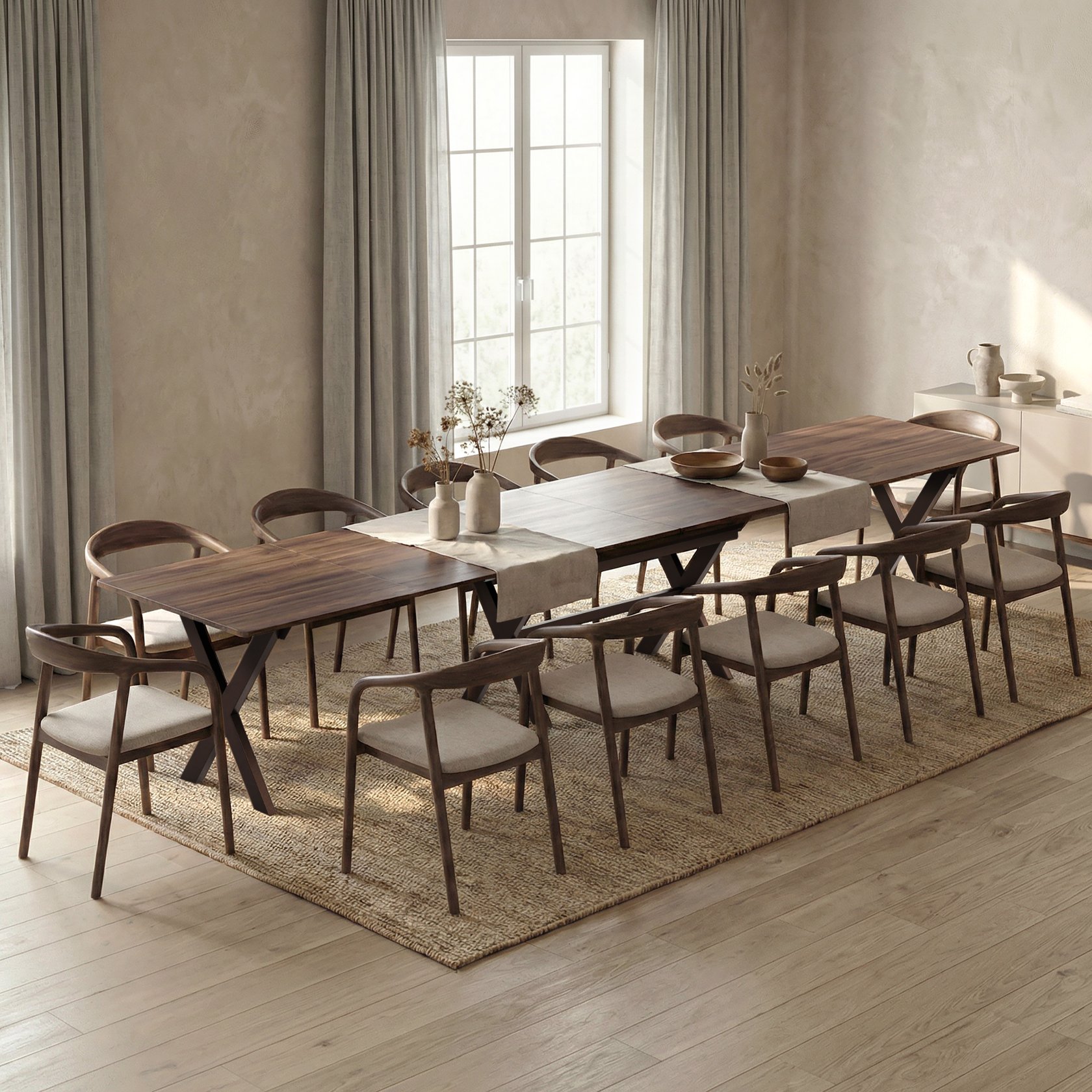 TITAN 4.8M Mega-Banquet Extendable Dining Table (180cm to 480cm | 6 Internal Leaves | Standard & Premium EGGER® Laminates)